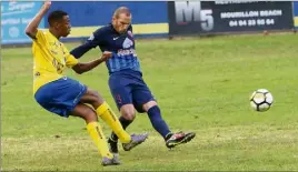  ?? (Photo L. B.) ?? Guilavogui (ici l’an passé contre Grasse), l’atout offensif du Sporting.