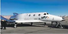  ??  ?? Virgin Galactic’s tourism spaceship back on the runway after the successful test flight