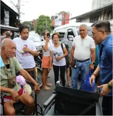  ?? PHOTOGRAPH COURTESY OF SBG ?? IN OBSERVANCE of Fire Prevention Month, Senator Christophe­r ‘Bong’ Go personally assisted fire victims in Barangay San Roque, Quezon City, on Monday, 18 March while imparting messages of resilience, unity, and public service.