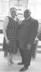  ?? Submitted photo ?? n The Rev. A.T. Jordan Sr. and his wife, Tracy Jordan, are celebratin­g a quarter-century at Evergreen Missionary Baptist Church.