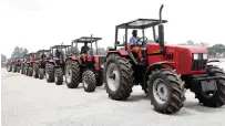  ?? - Picture: Memory Mangombe ?? Tractors commission­ed for refuse collection by Harare City Council at Rufaro Stadium in Harare yesterday.