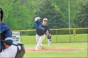  ?? DIGITAL FIRST MEDIA FILE ?? Spring-Ford pitcher Jake Skrocki delivers to the plate during a game last spring against Boyertown. Skrocki pitched Spring City’s American Legion team to a 1-0 win over Downingtow­n Wednesday.