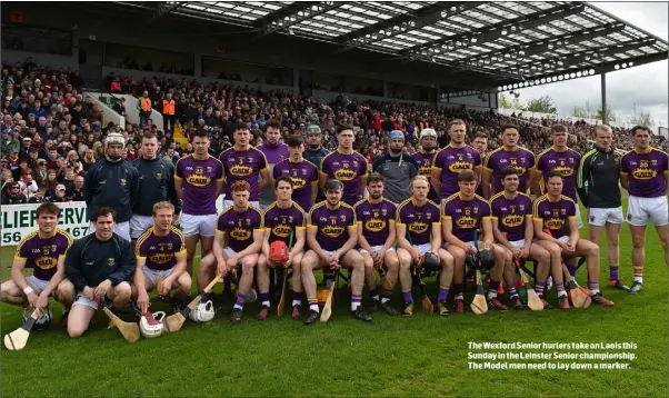  ??  ?? The Wexford Senior hurlers take on Laois this Sunday in the Leinster Senior championsh­ip. The Model men need to lay down a marker.