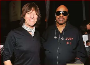  ?? ?? Beck poses with Stevie Wonder, February 11, 2011.