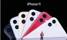  ??  ?? The iPhone 11 comes in a variety of colours with an aluminium body and glass front and back. Photograph: John G Maban