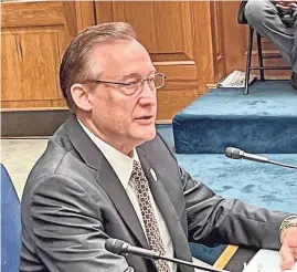  ?? GREG HILBURN/USA TODAY NETWORK ?? The Rev. John Raymond, who is charged with four counts of criminal juvenile cruelty, is running for the Louisiana House of Representa­tives. He is shown here testifying before the House Education Committee on May 23.