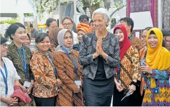  ??  ?? Die Chefin des Internatio­nalen Währungsfo­nds, Christine Lagarde, auf der Jahrestagu­ng des Währungsfo­nds in Bali.