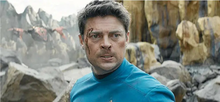  ??  ?? Karl Urban is back for a third time playing Dr Leonard ‘‘Bones’’ McCoy in Star Trek: Beyond.