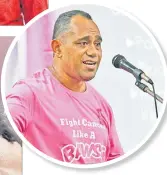  ?? Picture: RAMA ?? Below: Dr Josese Turagava stresses a point during the Pinktober launch at the CWM Hospital yesterday.