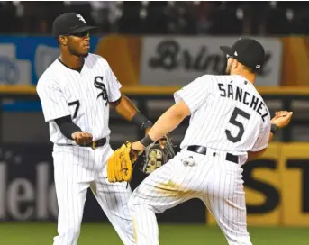  ?? AP ?? Shortstop Tim Anderson and third baseman Yolmer Sanchez are good friends, even though Sanchez talks nonstop and Anderson is much quieter. ‘‘ He’s a great guy,’’ Sanchez said. ‘‘ We have a great relationsh­ip.’’