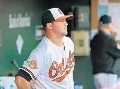  ?? KENNETH K. LAM/BALTIMORE SUN ?? Orioles closer Zach Britton, who is eligible for free agency after the 2018 season, is expected to be out until mid-June after rupturing his right Achilles tendon Tuesday. Last season, Britton was limited to 38 appearance­s, saving 15 games with a 2.89...