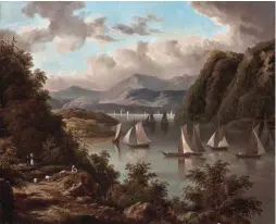 ??  ?? Victor de Grailly (1804-1889), View of Anthony’s Nose on the Hudson River, ca. 1845. Oil on canvas, 213/8 x 255/8 in. Gift of Patricia S. and Thomas J. Anathan. 2017.3.1.