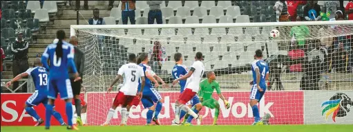  ??  ?? Thuso Phala of Supersport United scores a goal during a 6-1 Absa Premiershi­p drubbing of Orlando Pirates on 1 November 2016.