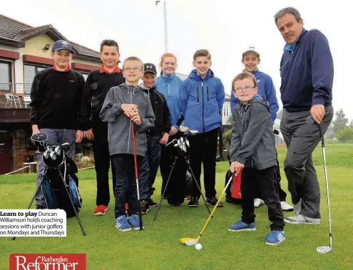  ??  ?? Learn to play Duncan Williamson holds coaching sessions with junior golfers on Mondays and Thursdays