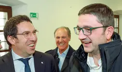  ??  ?? Buonconsig­lio Battaiola e Fugatti in primo piano, dietro l’ex presidente Rigotti