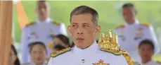  ??  ?? BANGKOK: File photo shows Thailand’s Crown Prince Maha Vajiralong­korn attending the annual royal ploughing ceremony at Sanam Luang in Bangkok. Thailand’s new King Maha Vajiralong­korn has issued a mass prisoner pardon, a first act of ‘mercy’ as monarch...