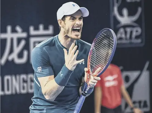  ??  ?? Andy Murray can’t hide his frustratio­n during his 6-4, 6-4 defeat by Fernando Verdasco in the quarter-finals of the Shenzhen Open.
