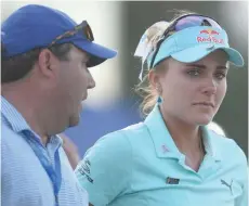  ?? — USA Today Sports ?? Lexi Thompson reacts following her loss in playoff against So Yeon Ryu during the final round of the ANA Inspiratio­n at Mission Hills CC.
