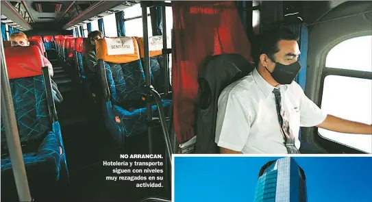  ?? CEDOC PERFIL ?? NO ARRANCAN. Hotelería y transporte
siguen con niveles muy rezagados en su
actividad.