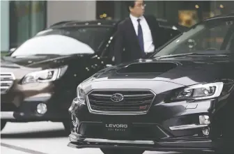  ?? KIYOSHI OTA/BLOOMBERG FILES ?? Subaru wants to wipe out fatal accidents by 2030. Last year it debuted its EyeSight technology in its Levorg model, which uses autonomous technology to help steer cars away from danger.