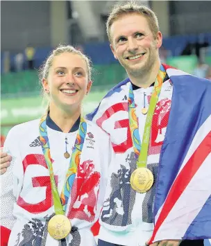  ??  ?? ●● There have been many tributes paid to Olympic golden couple Laura Trott and Jason Kenny