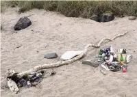  ??  ?? The mess at Maidens Beach has prompted anger in the community, especially after it won a Keep Scotland Beautiful award