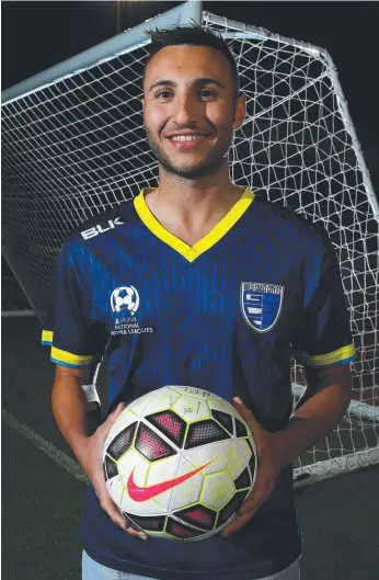  ?? Picture: DAVID CLARK ?? Gold Coast City are not rushing key signing Jacob Boutoubia into the senior side.