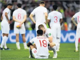  ?? PHOTO: GETTY IMAGES ?? Eric Dier consoles his England teammate Marcus Rashford.