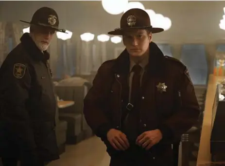  ?? CHRIS LARGE/FX ?? Patrick Wilson, right, plays a young Lou Solverson in Fargo’s Season 2, backed up by talented actors such as Ted Danson as Sheriff Hank Larsson.