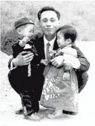  ??  ?? Hwang In-cheol joins his sister and father, Hwang Won, shortly before his dad was captured by North Korea in a 1969 airline hijacking. HWANG IN-CHEOL