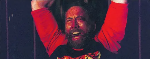  ?? — PHOTOS: ELEVATION PICTURES ?? Nicolas Cage is scruffy and later bloody in the grisly thriller Mandy.