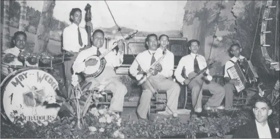  ?? Pictures: Courtesy of Jerome Jales and the Willie Jales Collection ?? HISTORIC: The May-Wedel Troubadour­s from District Six playing in about 1950. Davy May and the Wedel brothers were the founders, with May later being a mentor to Willie Jales.
