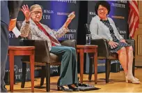  ?? ASSOCIATED PRESS FILE PHOTO ?? Supreme Court Justices Ruth Bader Ginsburg, left, and Sonia Sotomayor attend a panel discussion last year celebratin­g Sandra Day O’Connor, the first woman to be a Supreme Court justice, at the Library of Congress in Washington. President Donald Trump said Tuesday the pair should recuse themselves from cases involving him and his administra­tion.