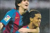  ?? FOTO: M. MONTILLA ?? Messi se estrenó a pase de Ronaldinho