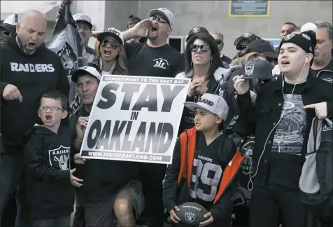  ??  ?? The Oakland Raiders will be the third team in two years to move to another city when it relocates to Las Vegas in 2020.