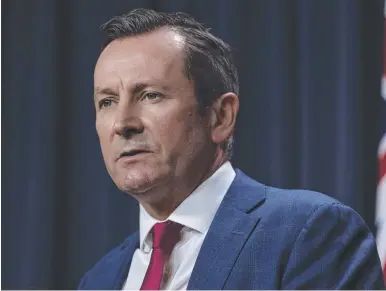  ?? ?? WA Premier Mark McGowan is keeping his state’s borders shut. Picture: Matt Jelonek/Getty Images