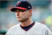  ?? CARLOS OSORIO ?? In this Sept. 23, file photo, Minnesota Twins manager Paul Molitor watches from the dugout during the first inning of the team’s baseball game against the Minnesota Twins in Detroit.