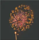  ?? NEWS-SENTINEL FILE PHOTOGRAPH ?? Fireworks light up the sky over Lodi Lake on July 4, 2015. While the Lodi Lake display is an annual event, a surprise 2016 fireworks show in Woodbridge has prompted proposed changes to the county fireworks rules.