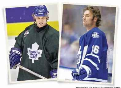  ?? TORONTO STAR AND THE CANADIAN PRESS FILE PHOTOS ?? Shayne Corson, left, and Darcy Tucker both played key roles for the Maple Leafs in the early 2000s.