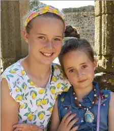  ??  ?? Sophie and Emily Waters from Campile were at the recent mass in Dunbrody Abbey.