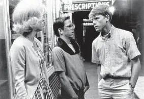  ?? Universal Pictures ?? Candy Clark, left, Charles Martin Smith and Ron Howard star in George Lucas’ coming-of-age comedy “American Graffiti,” airing today on TCM.