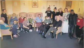  ??  ?? Residents and staff at Whyke Lodge Care Home