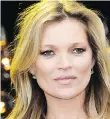  ?? THE ASSOCIATED PRESS ?? British model Kate Moss once had every brow plucked from her face.