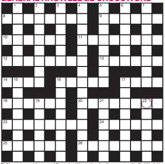  ??  ?? PlAy our accumulato­r game! every day this week, solve the crossword to find the letter in the pink circle. On Friday, we’ll provide instructio­ns to submit your five-letter word for your chance to win a luxury Cross pen. uK residents aged 18+, excl ni. terms apply. entries cost 50p.