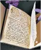  ??  ?? The manuscript may date from Mohammed’s lifetime