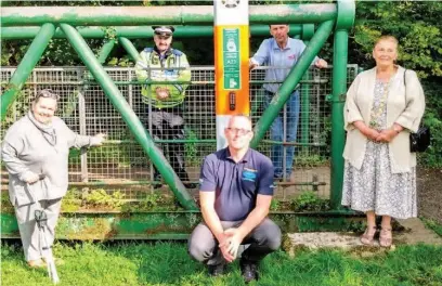  ?? Picture: Carmarthen­shire Water Safety Partnershi­p ?? A new vandal-proof lifebuoy cabinet has been installed at Betws Park in Ammanford. Pictured, from left to right, are: (front row) Councillor Annette Price, Adam Whitehouse, Chair of Carmarthen­shire Water Safety Partnershi­p (CWSP) and the Chair of Betws Community Council Councillor Loreen Lewis; (back row) PCSO Rees and Owain Jones from TRJ Engineerin­g Ltd.