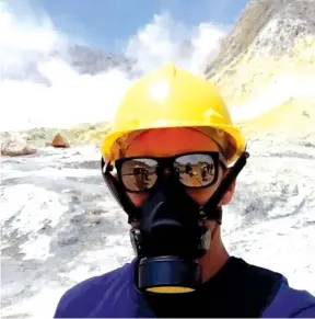  ??  ?? Allessandr­o Kauffman filmed his tour of Whakaari/White Island – one of the last videos taken before Monday’s eruption.