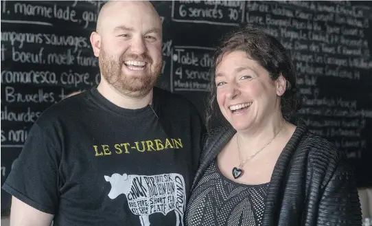  ?? PHOTOS: DAVE SIDAWAY ?? Le St-Urbain co-owners chef Adam Ganten and sommelier Chantal Gervais offer a great spot for lunch.