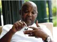  ?? Pictures: Masi Losi ?? Coach Pitso Mosimane at his home during an interview with the Sunday Times.