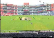  ?? M ZAKIR / HT ?? Ferozeshah Kotla has been on a sticky wicket. With the completion certificat­e, decks have been cleared for WT20 matches.